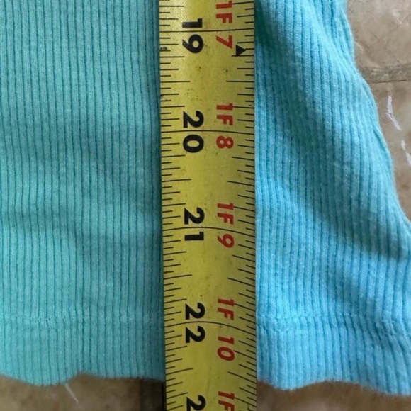 Y2K Fairy Beaded Tank Top Eyeshadow Ribbed Mint Green Lace Trim Cami Size M 00s - Picture 6 of 6